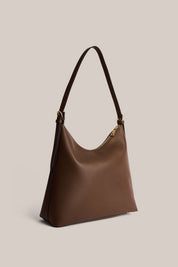 Harper Large Chocolate Leather Hobo