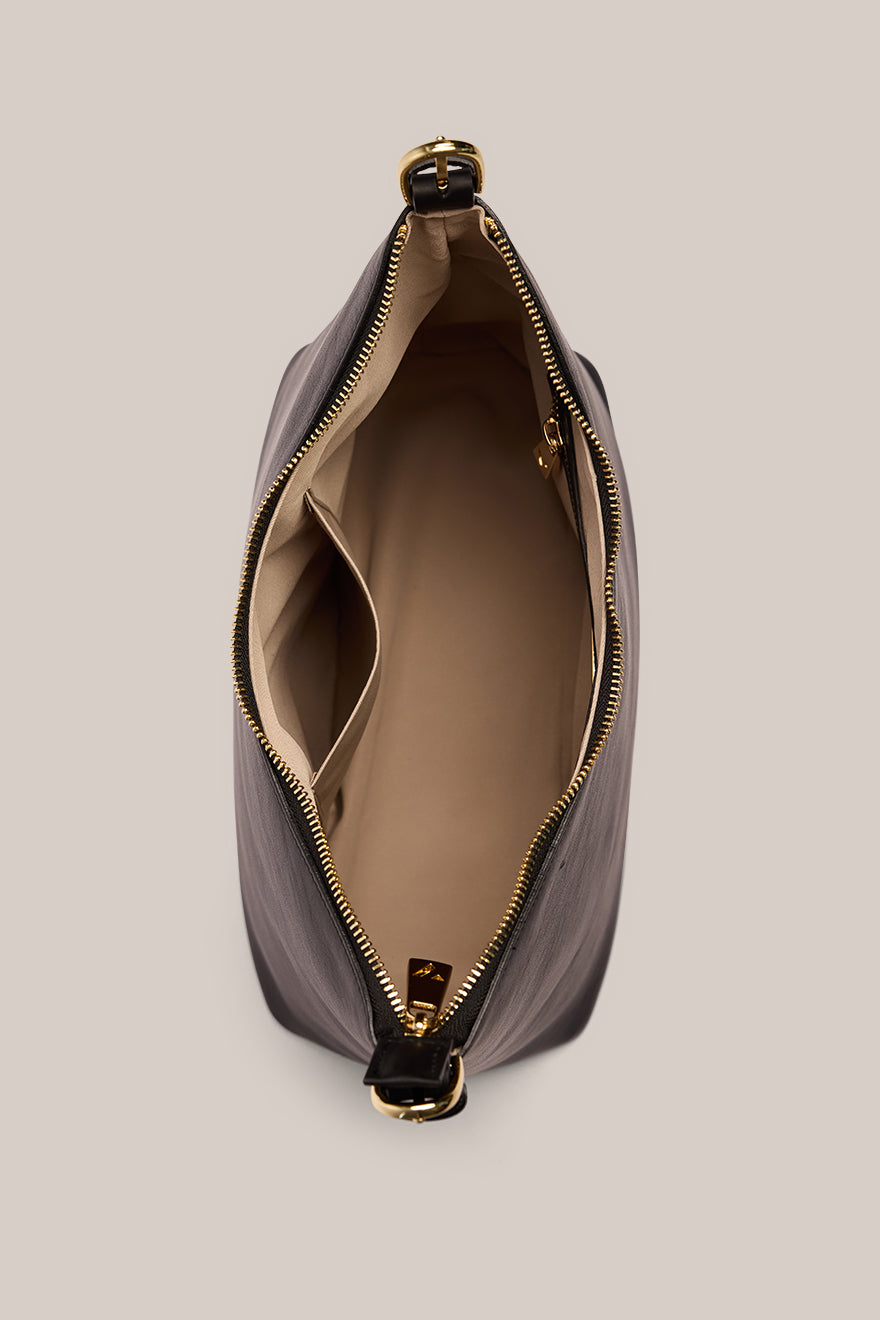 Harper Black Leather Hobo