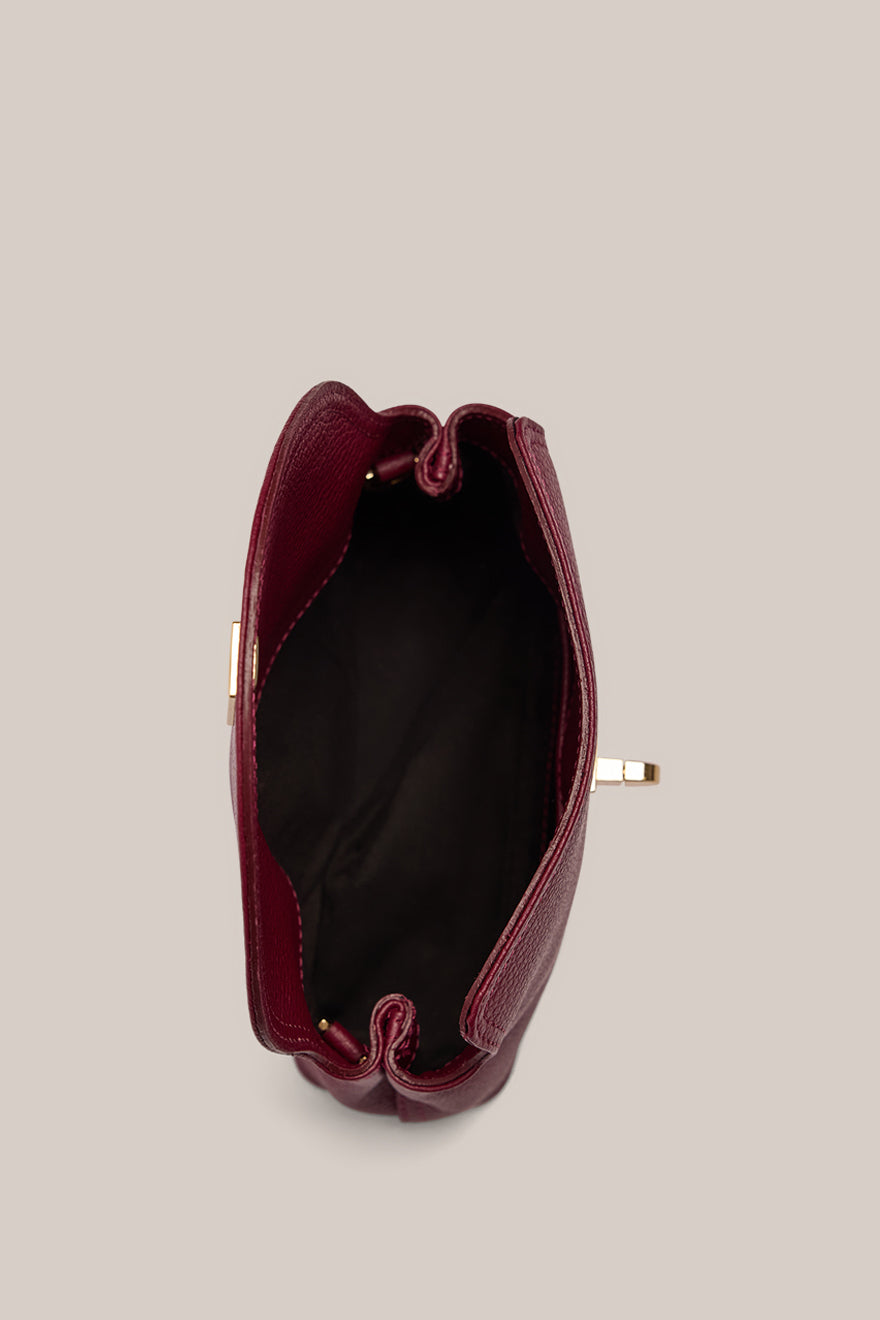 Sloane Mini Bordeaux Leather Crossbody Clutch