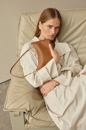 Ashley Tan Leather Crossbody Bag