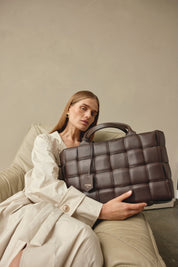 Margot XL Dark Chocolate Woven Tote