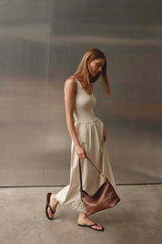 Eden Mocha Leather Shoulder Bag