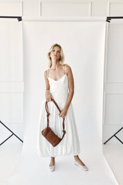 Woven Tube Crossbody Tan