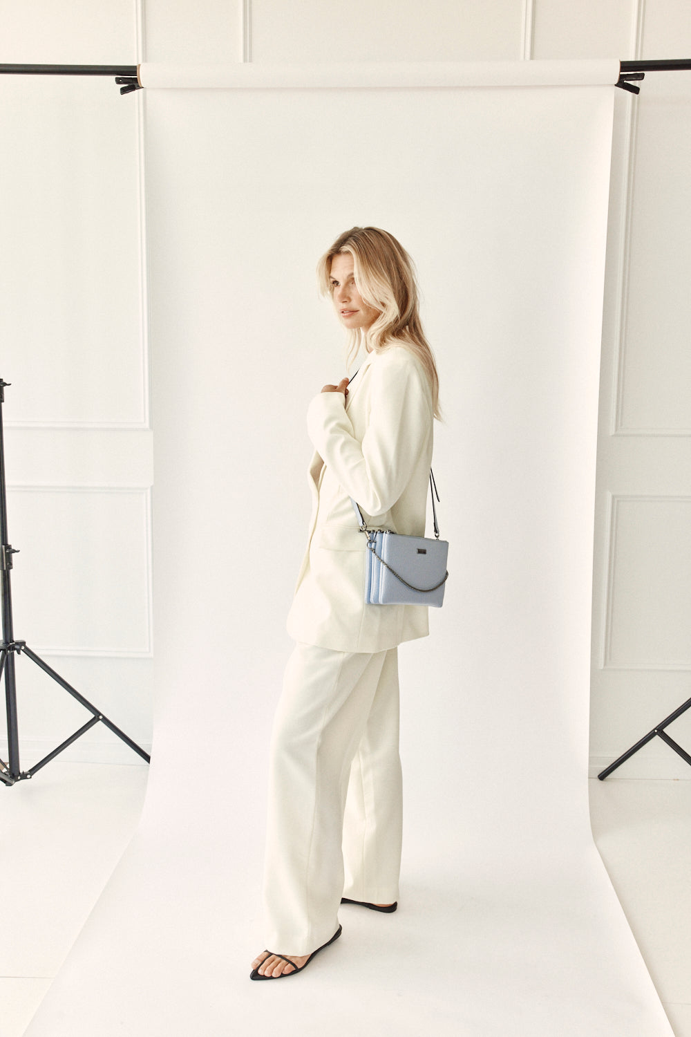 Tessa Baby Blue Trio Crossbody