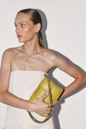 Margot Pistacchio Leather Woven Bag