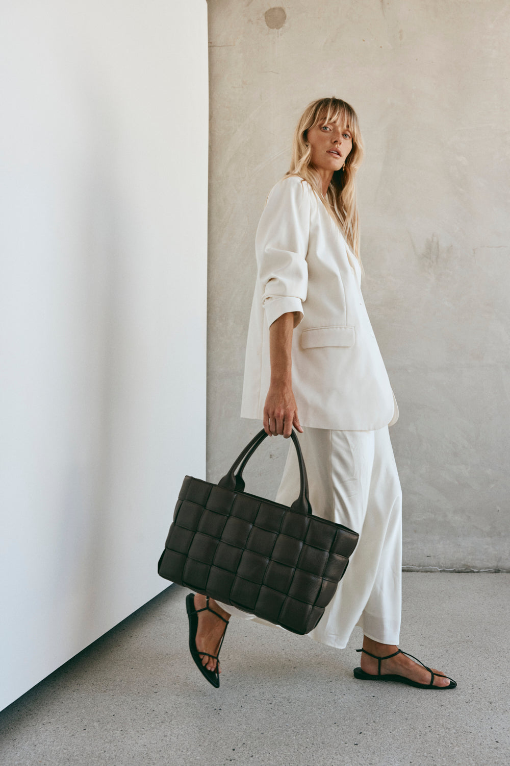 Margot XL Dark Chocolate Woven Tote