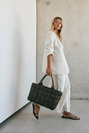 Margot XL Dark Chocolate Woven Tote