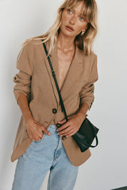 Ashley Black Leather Crossbody Bag