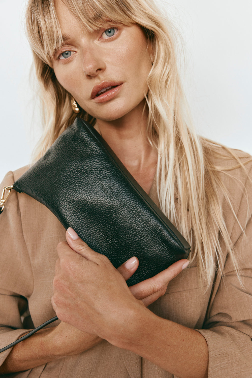 Ashley Black Leather Crossbody Bag