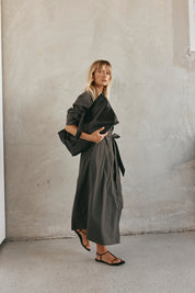 Mia Black Leather East West Slouchy Tote