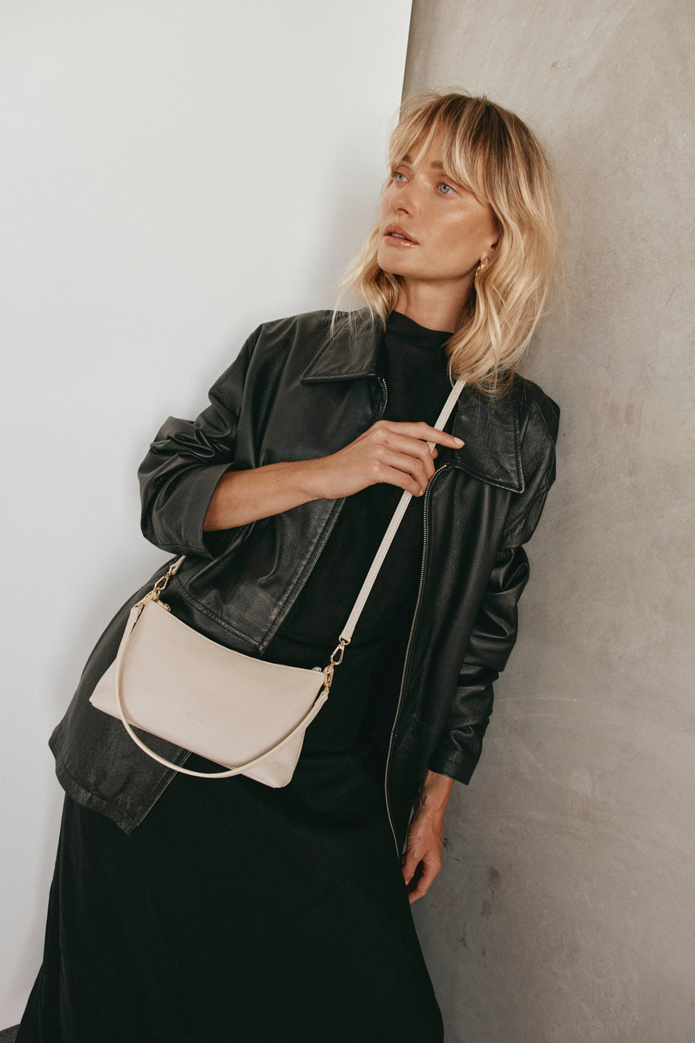 Ashley Ivory Leather Crossbody Bag