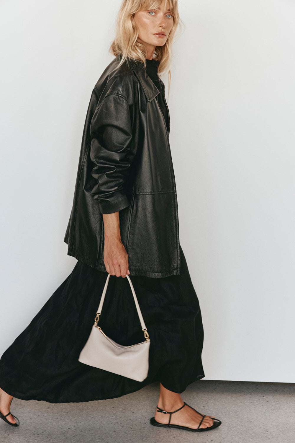 Ashley Ivory Leather Crossbody Bag