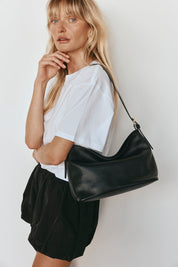Eden Black Leather Shoulder Bag