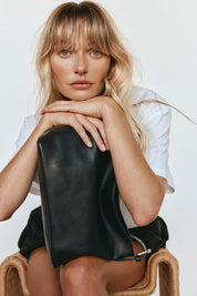 Eden Black Leather Shoulder Bag