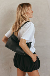 Eden Black Leather Shoulder Bag