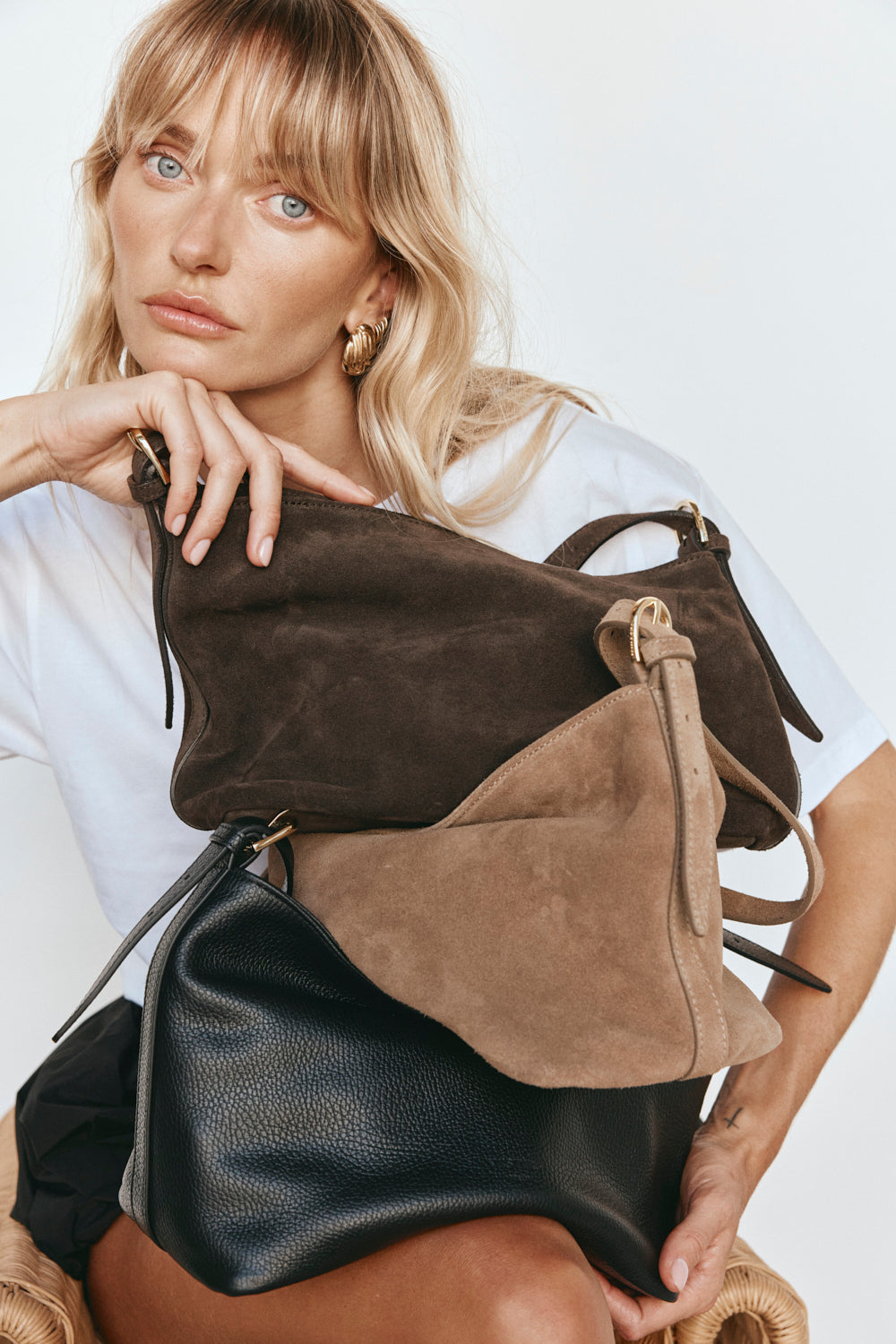 Eden Brown Suede Shoulder Bag