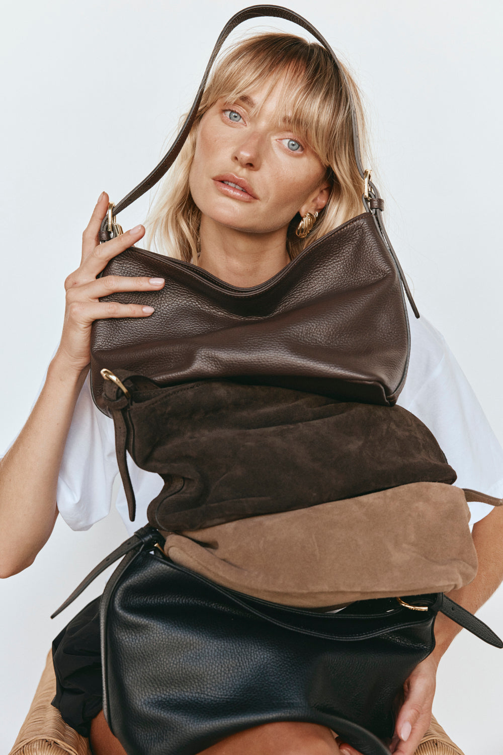 Eden Dark Chocolate Leather Shoulder Bag