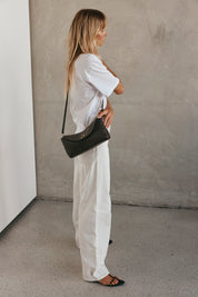 Sloane Dark Chocolate Leather Crossbody Clutch