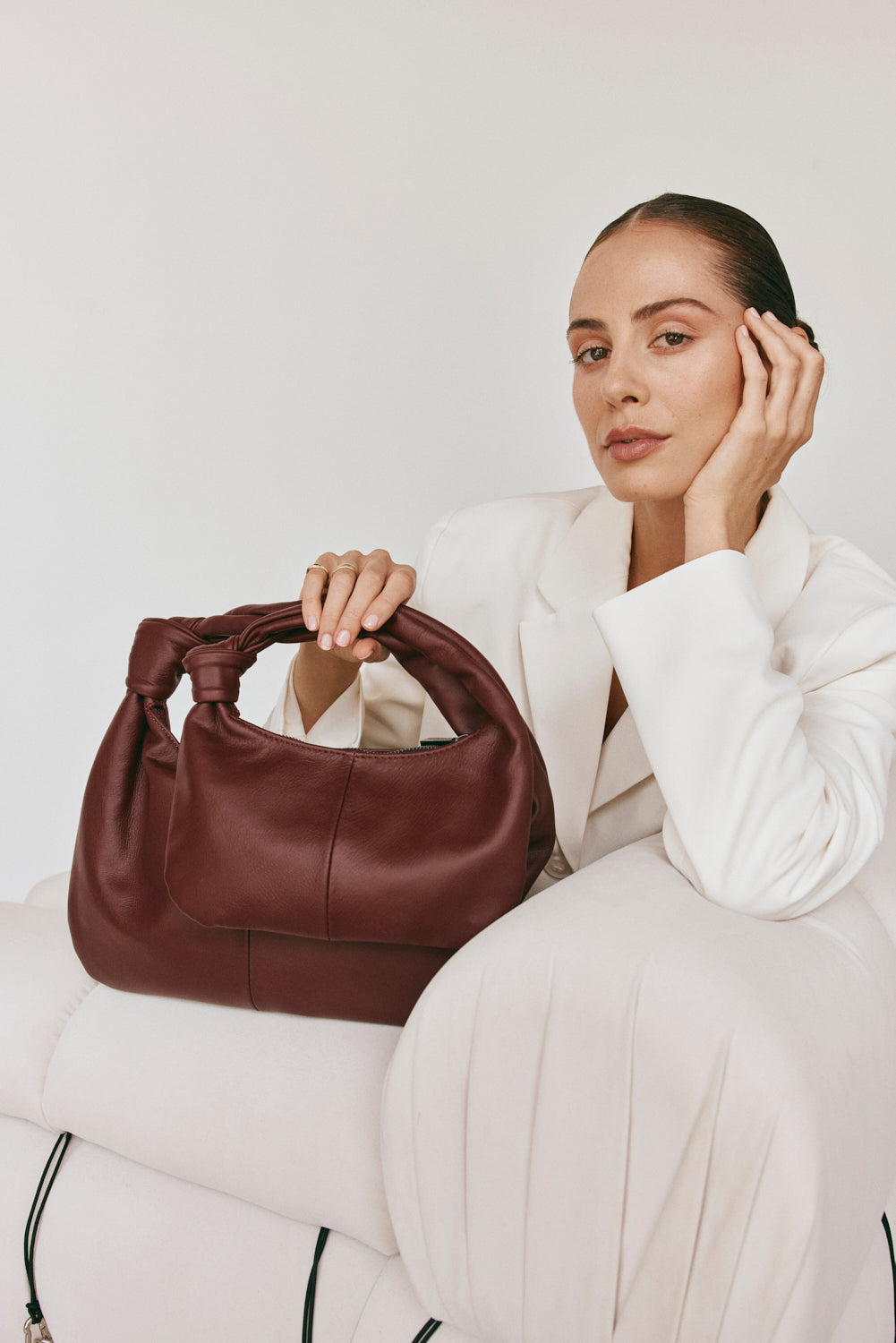 Allegra Mini Bordeaux Knot Crescent