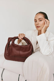 Allegra Mini Bordeaux Knot Crescent