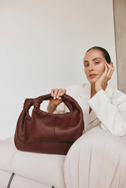 Allegra Bordeaux Knot Crescent