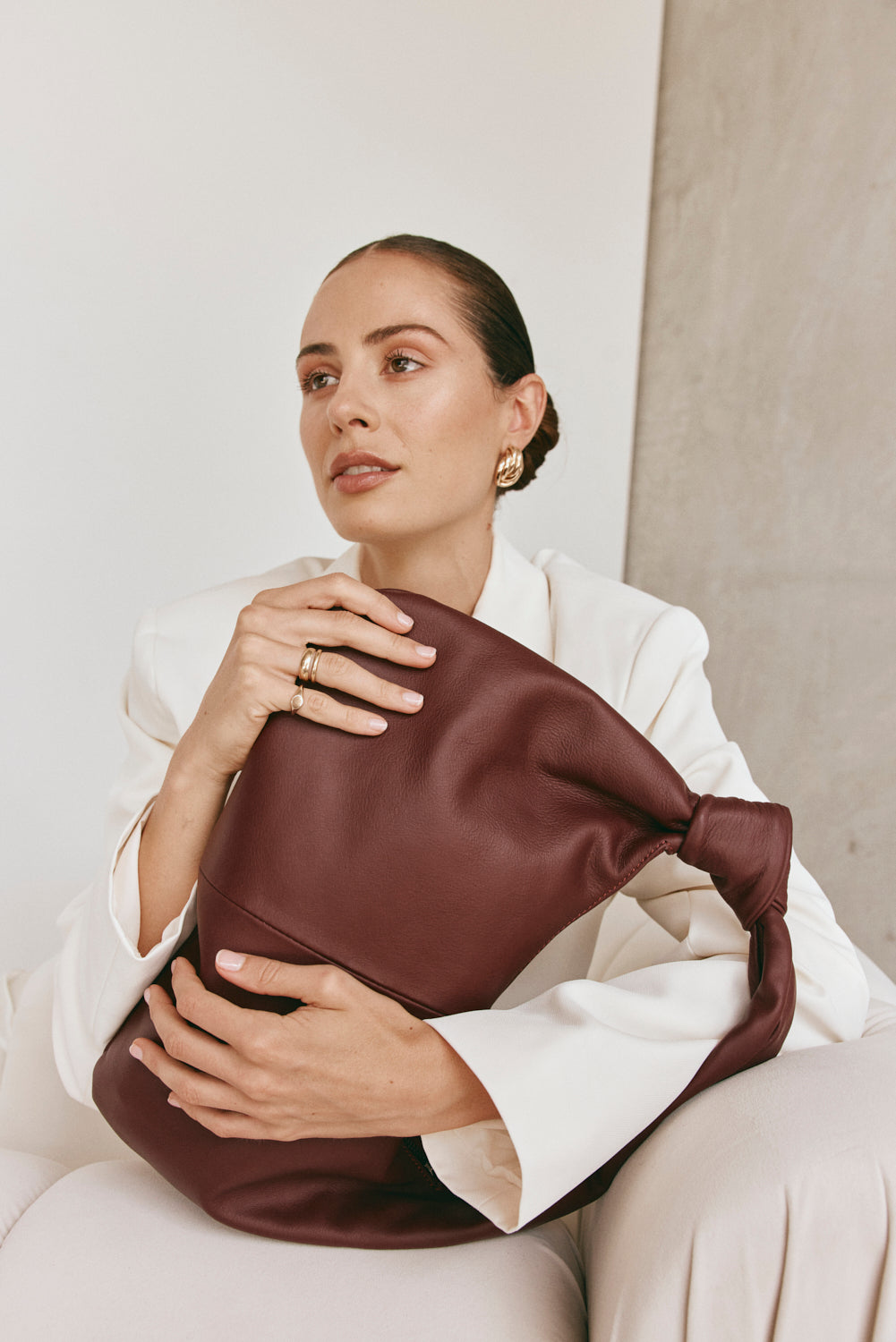 Allegra Bordeaux Knot Crescent