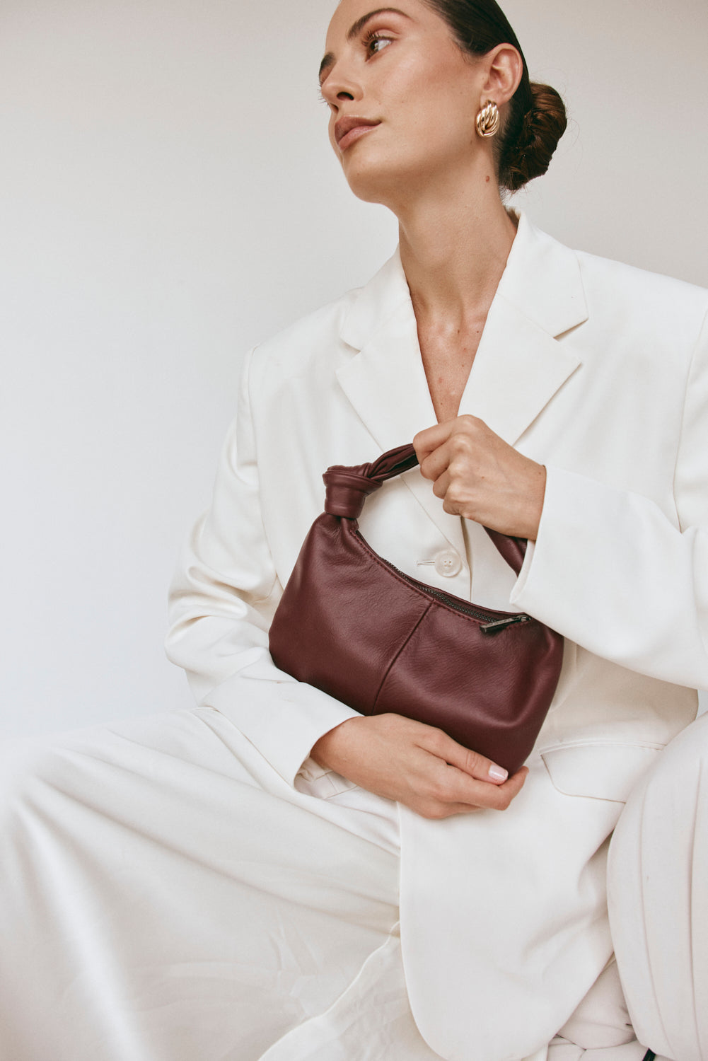 Allegra Mini Bordeaux Knot Crescent