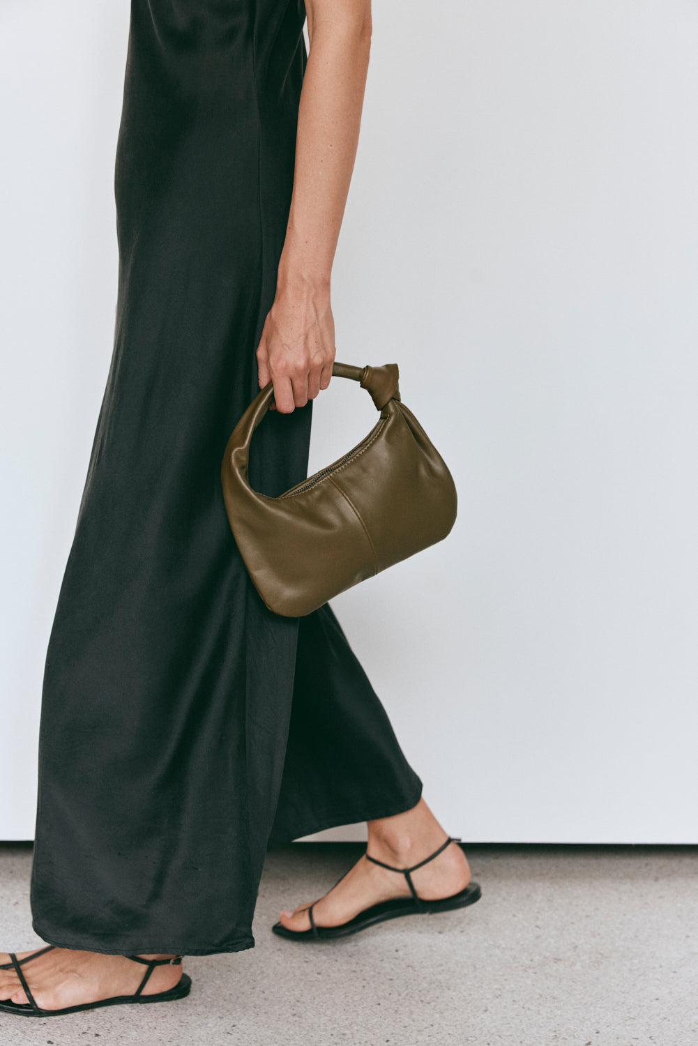 Allegra Mini Khaki Knot Crescent