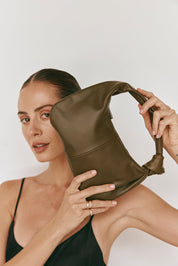 Allegra Mini Khaki Knot Crescent