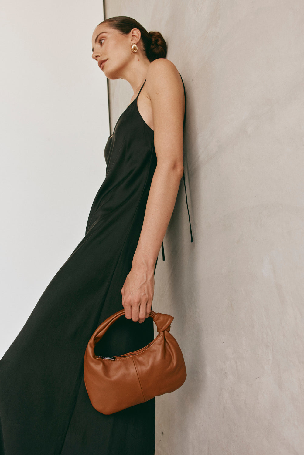 Allegra Mini Tan Knot Crescent