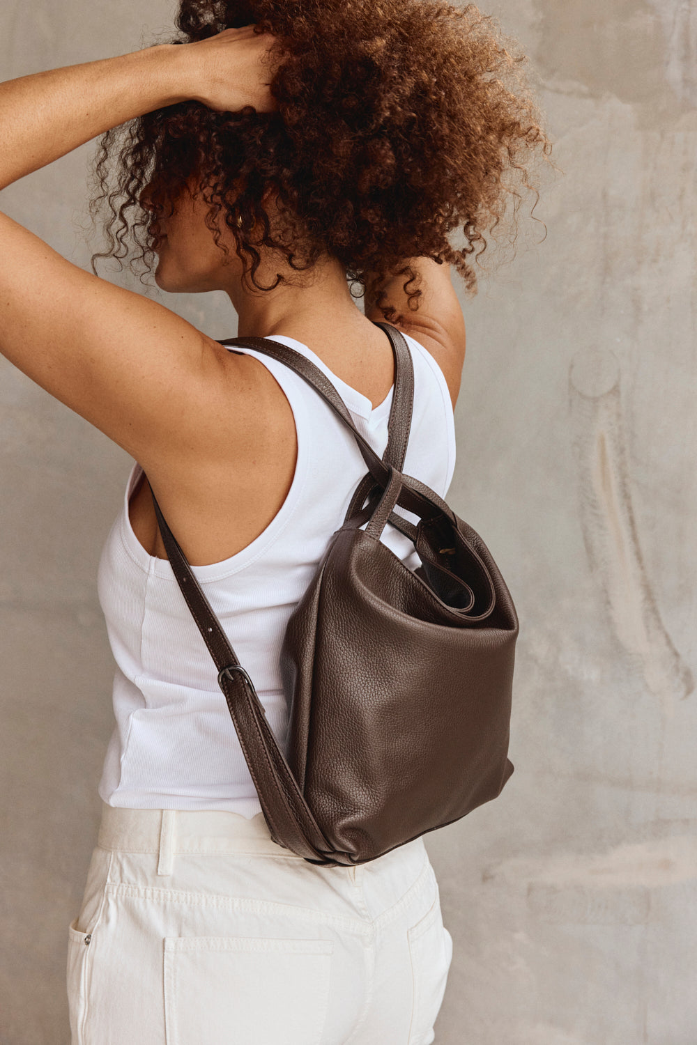 3-in-1 convertible mini bag backpack Vestirsi Bella Mini 3-In-1 Convertible Backpack Tote In Dark Chocolate