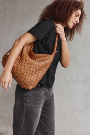 Woven Bella Tan 2-in-1 Convertible Backpack Tote