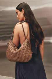 Willa Woven Taupe Hobo