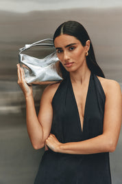 Jess Silver Leather Pouch