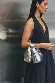 Jess Silver Leather Pouch