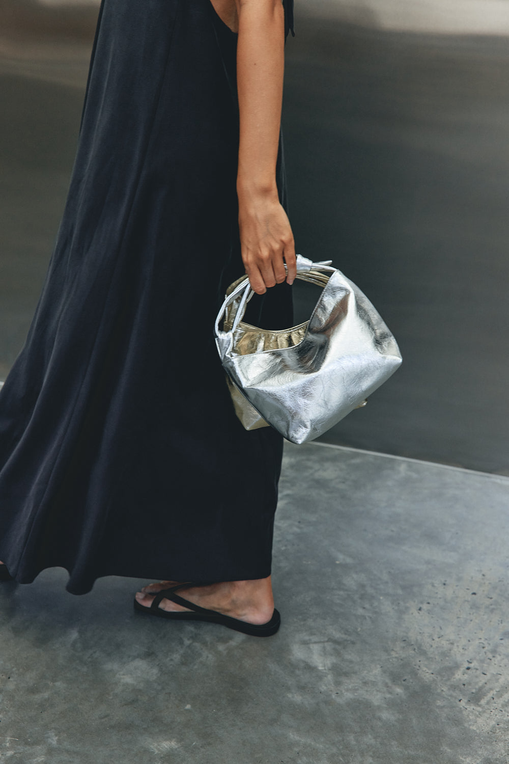 Jess Silver Leather Pouch