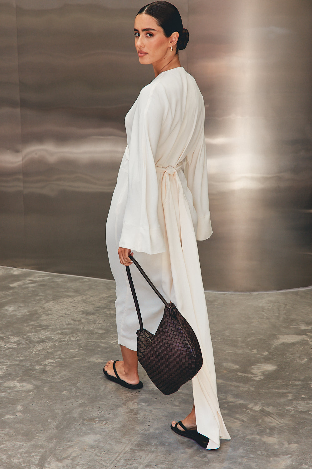 Willa Woven Dark Chocolate Hobo