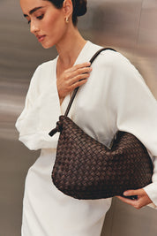 Willa Woven Dark Chocolate Hobo