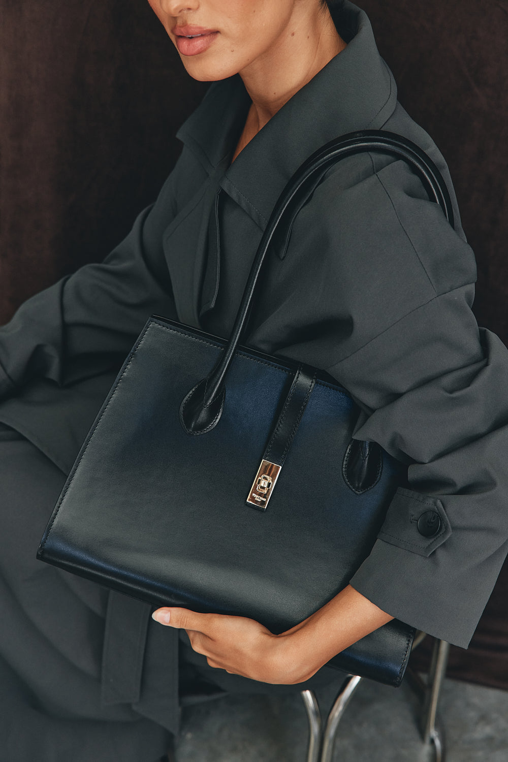 Ava Structured Leather Tote - Slightly Imperfect