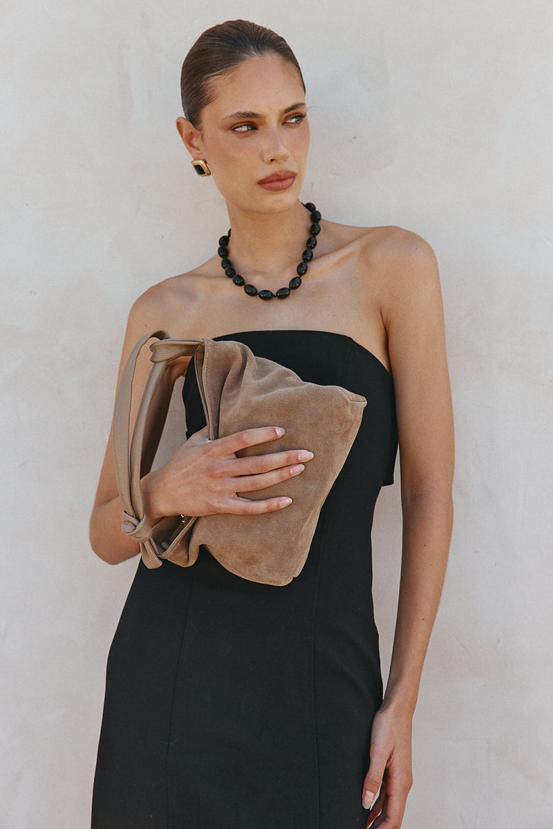 Jess Suede Pouch Brown