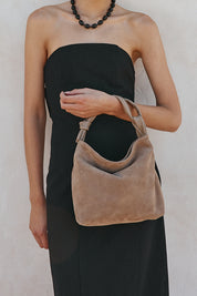 Jess Suede Pouch Brown