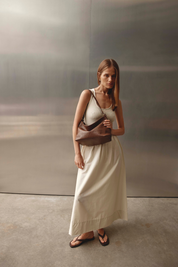 Eden Mocha Leather Shoulder Bag