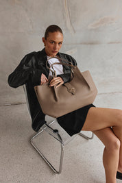 Grace Large Taupe East West Tote