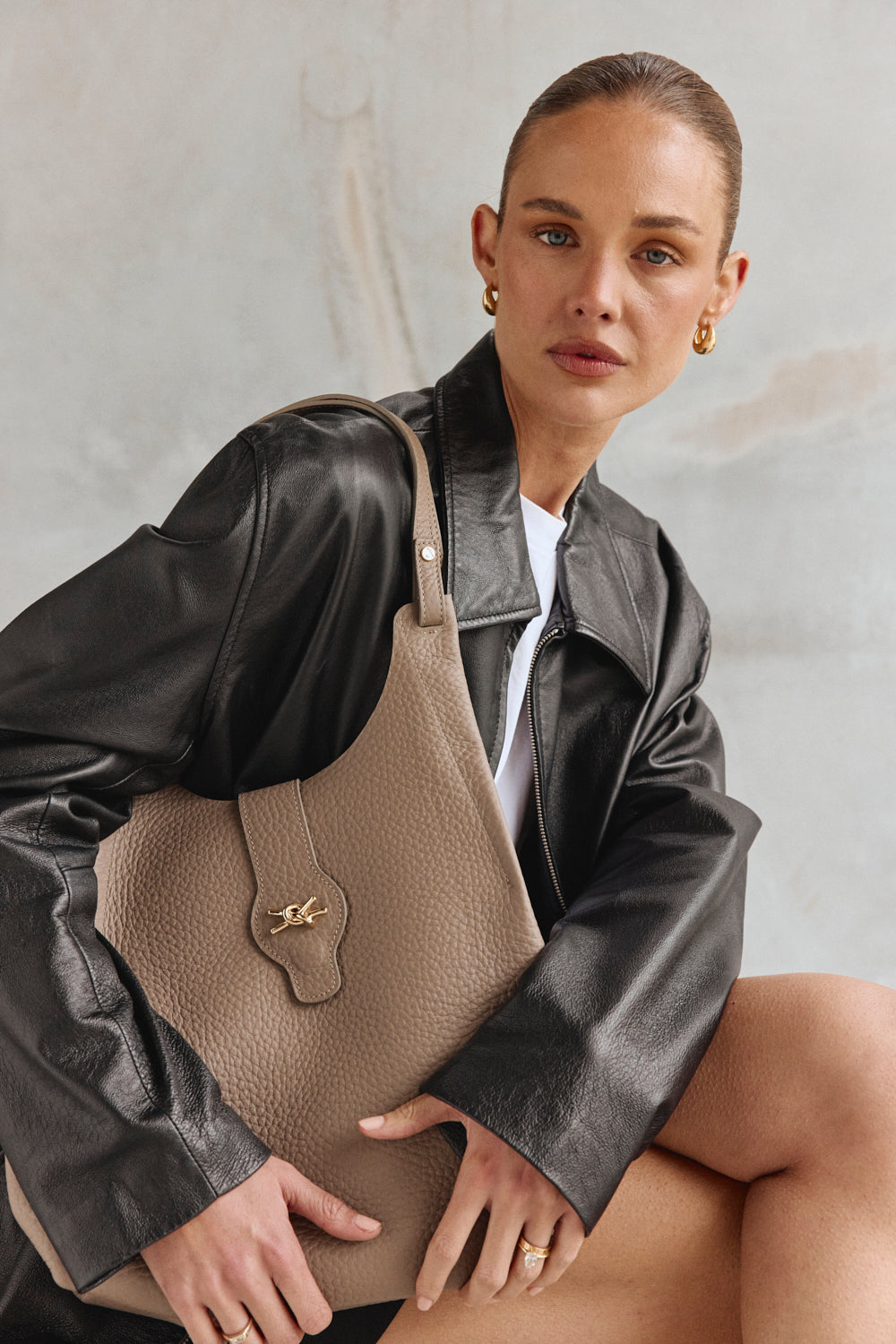 Grace Large Taupe East West Tote