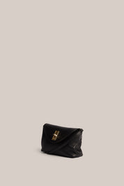 Sloane Mini Black Leather Crossbody Clutch