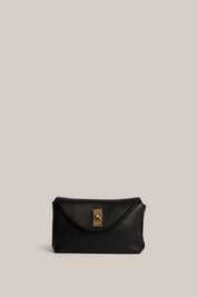 Sloane Mini Black Leather Crossbody Clutch