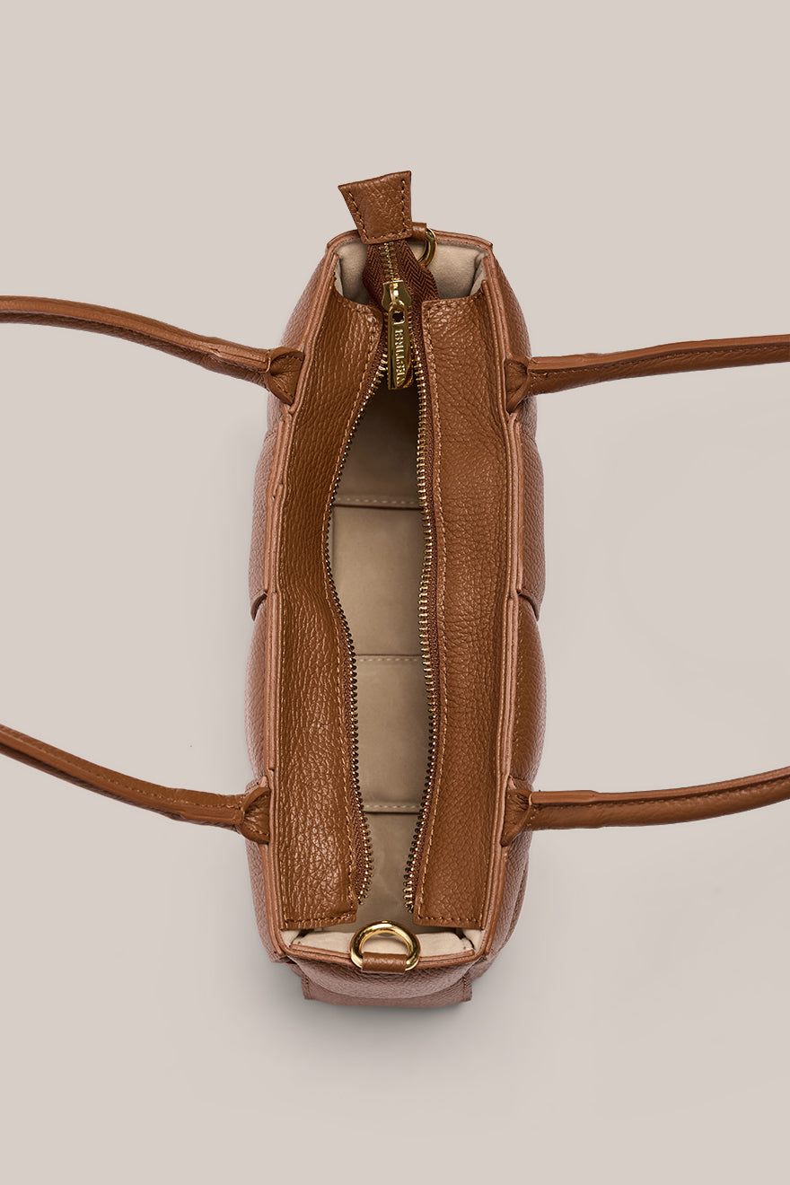 Margot Chestnut Woven Baguette