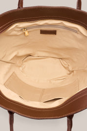 Jamie Chocolate Leather Tote