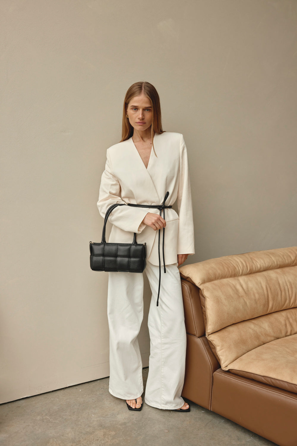 Margot Black Woven Baguette