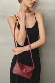 Sloane Mini Bordeaux Leather Crossbody Clutch